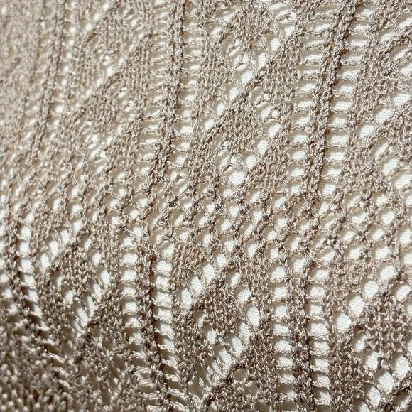 Open Knit Crochet Style Tunic Coverup Dress | Neutral Taupe Beige Beach Boho - Picture 5 of 10